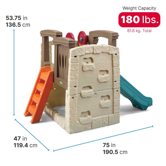 Step2 Woodland Climber II Kids Playset, Ages 2 –6 Years Old, Toddler Slide and Climbing Wall, Outdoor Playground for Backyard, Sturdy Plastic Frame, Easy Set Up
