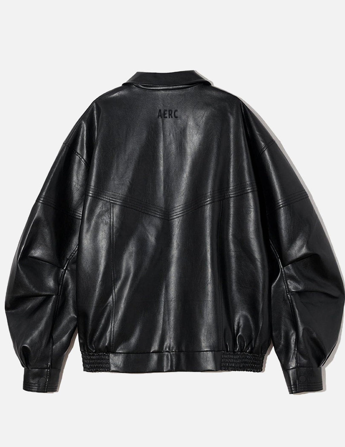 Aelfric Eden Womens Leather Jacket Oversized Y2k Faux Motorcycle Bomber Moto Biker Jackets Coats Black