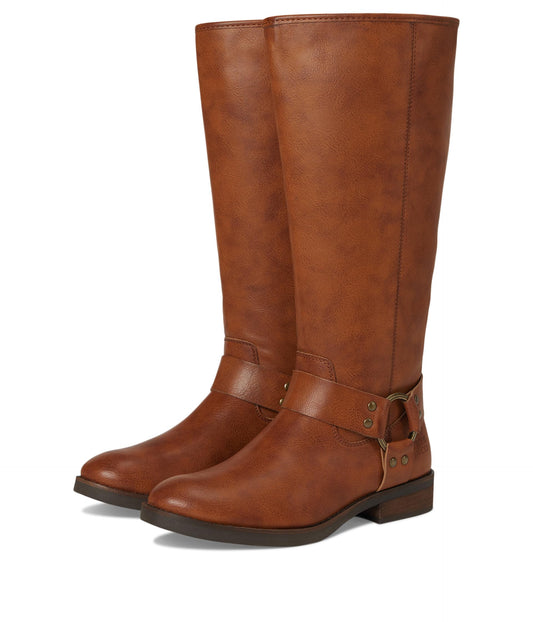 FRYE AND CO. Womens Kellie Harness Wide Calf Cognac 6.5 Medium
