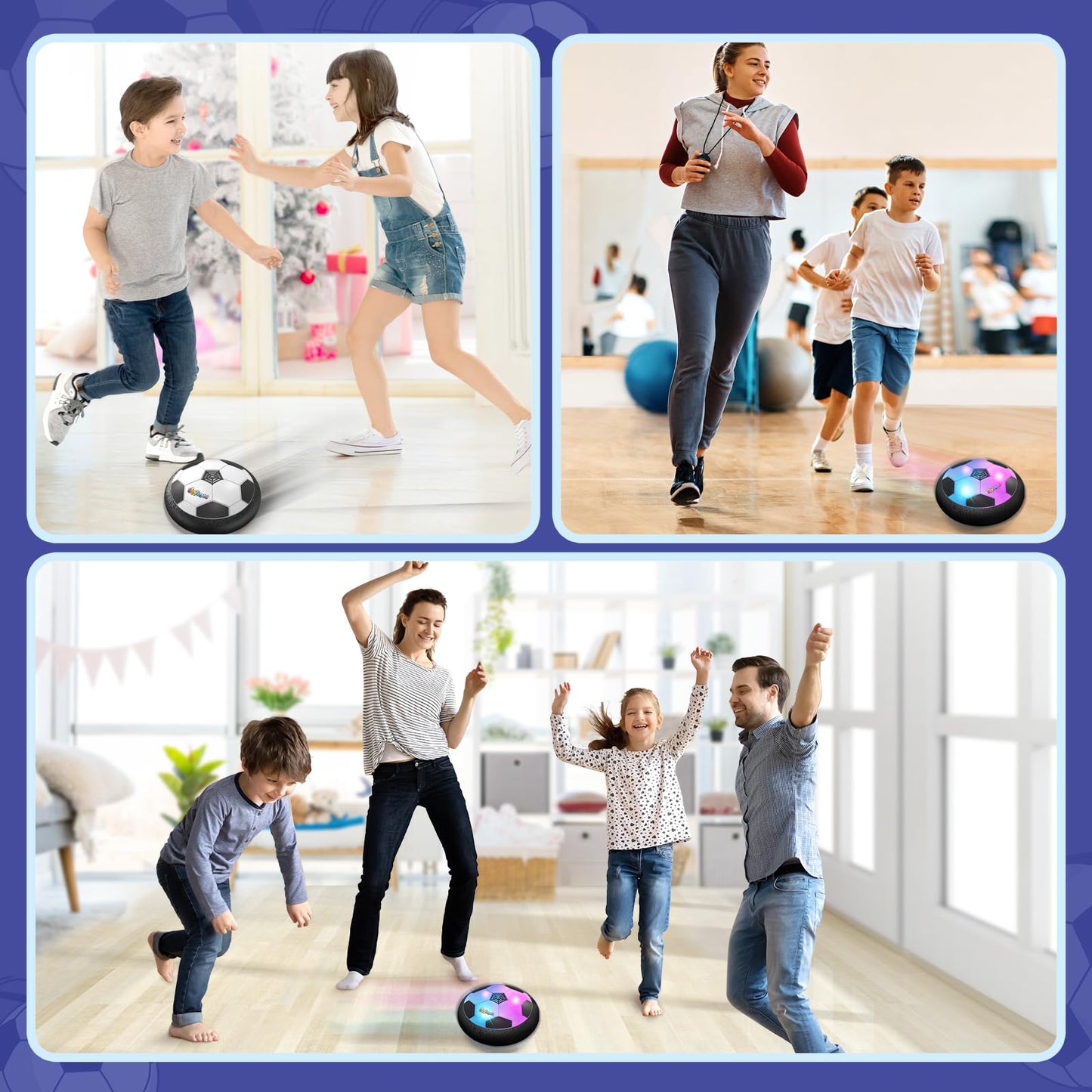ShyLizard Hover Soccer Ball,Boys Toys Gifts for 3 4 5 6 7 8 Years Old,Air Power Kids Soccer Ball with LED Light,Hover Soccer Ball Indoor for Kids 3-5 6-8,Outdoor Indoor Game for Boys and Girls