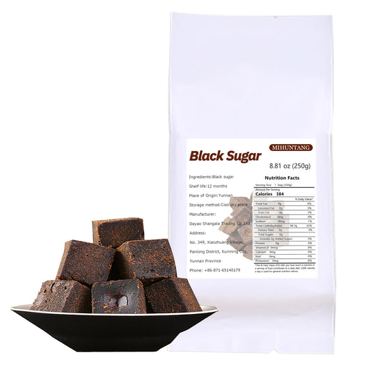Black sugar 8.81 oz -Handmade by ancient method-Brewing black sugar tea from sugarcane-Fragrant and mellow 原味黑糖250g