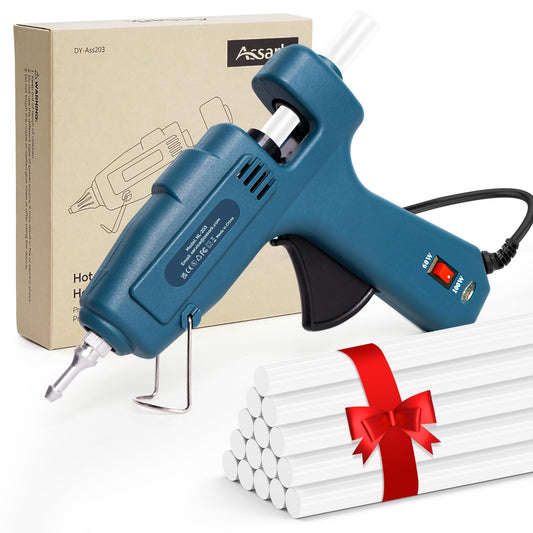Dual Power 60/100W Hot Glue Gun, Fireproof Anti-Drip Fast Preheating Heavy Duty Industrial Glue Gun with 15 Glue Sticks, Adjustable Power for DIY Craft, Home Repair, Wood, Gift Wrapping