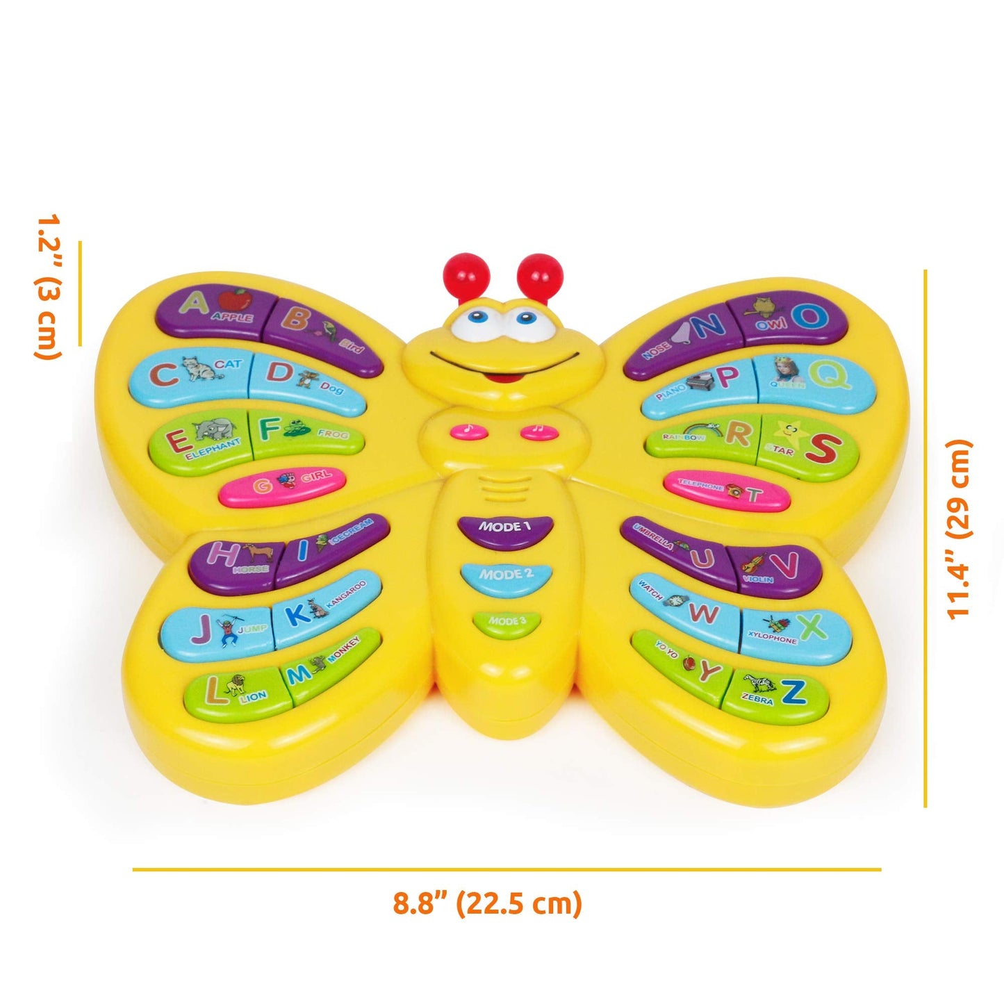 Preschool ABC Learning Toy, Interactive Educational Butterfly Toy for Toddlers, Animal Sounds & Music, Early Development See and Say Baby Toys for 3 Year Old Boys & Girls