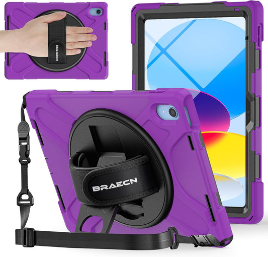 BRAECNstock (A16) 11th/10th 11"/10.9'' 2025/2022, 360 for Apple iPad Generation Shockproof Protective Case with Screen