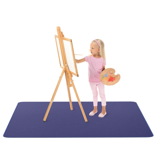 MonsterMat Extra Large Waterproof Splat Mat – 60"x60" Super Jumbo Mess Mat for Floor & Table Protection Washable Mat for Arts, Crafts, Painting, and Playtime (Grey) (Navy Blue)