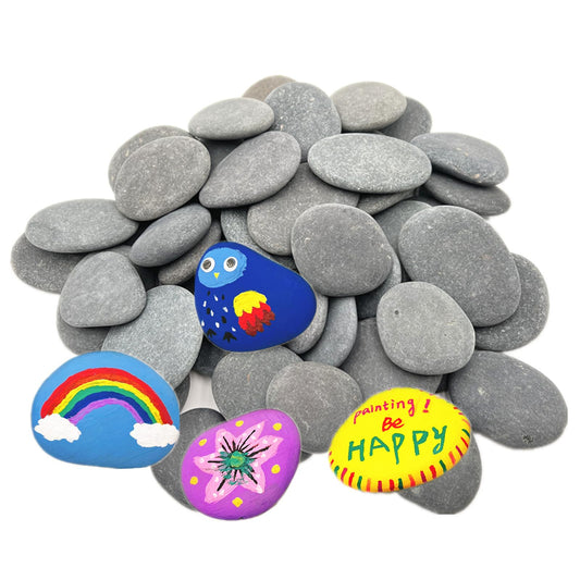lifetop 50PCS Painting Rocks, Natural DIY Rocks Flat & Smooth Kindness Rocks for Arts, Crafts, Decoration, Medium & Small Rocks for Painting ，1.5"-3"Hand Picked for Painting Rocks