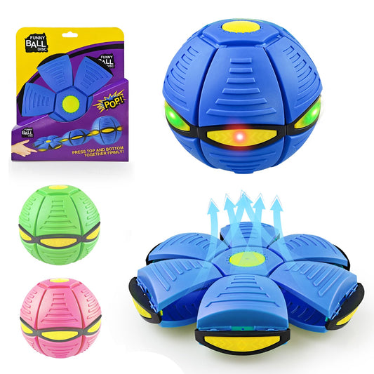 BHPWZB Magic Bouncing Ball Pop Up Balls – Light Up Magic Meta Ball Toy with 6 Light – Dual-Form Bouncy Balls Indoor Outdoor Play – Transforming Toy for Parent-Child Interaction (Blue)