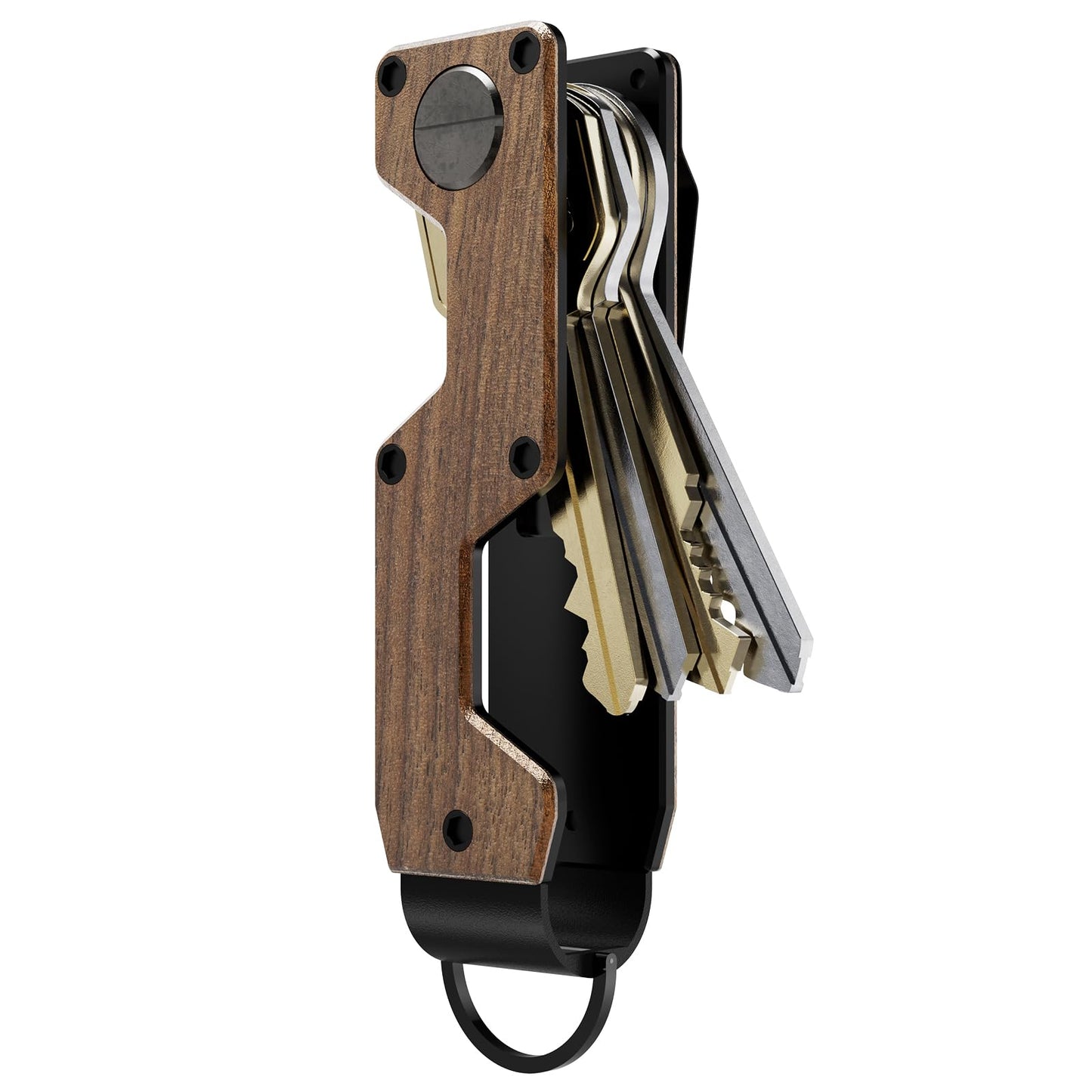 MINBERAND Key Organizer Compact Key Holder Metal Key Chain Minimalist key case key holder for keychain Secures 1-5 Keys