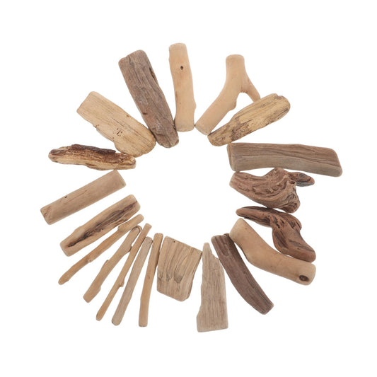 SHINEOFI Natural Driftwood Blocks for Aquarium Driftwood Decor and DIY Crafts Polished Small Wood Pieces for Fish Tank Decoration 20 Pieces 3.93X1.18X0.59 Inch