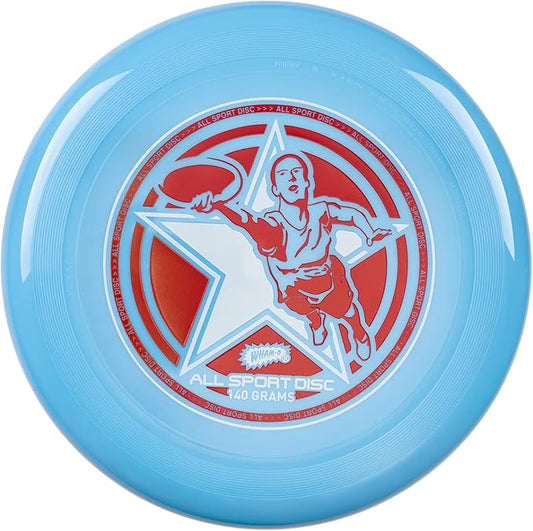 Wham-O Frisbee All Sport Flying Disc 140g, 9.85 Inch, Durable Sports Disc with Non-Slip Grip for Outdoor Beach Backyard Games,Team Sports and Family Fun