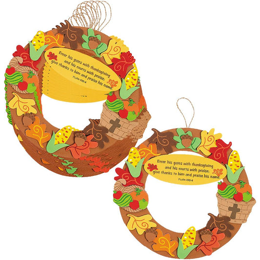Inspirational Thanksgiving Wreath Craft Kit - Makes 12 - Crafts for Kids and Fun Home Activities