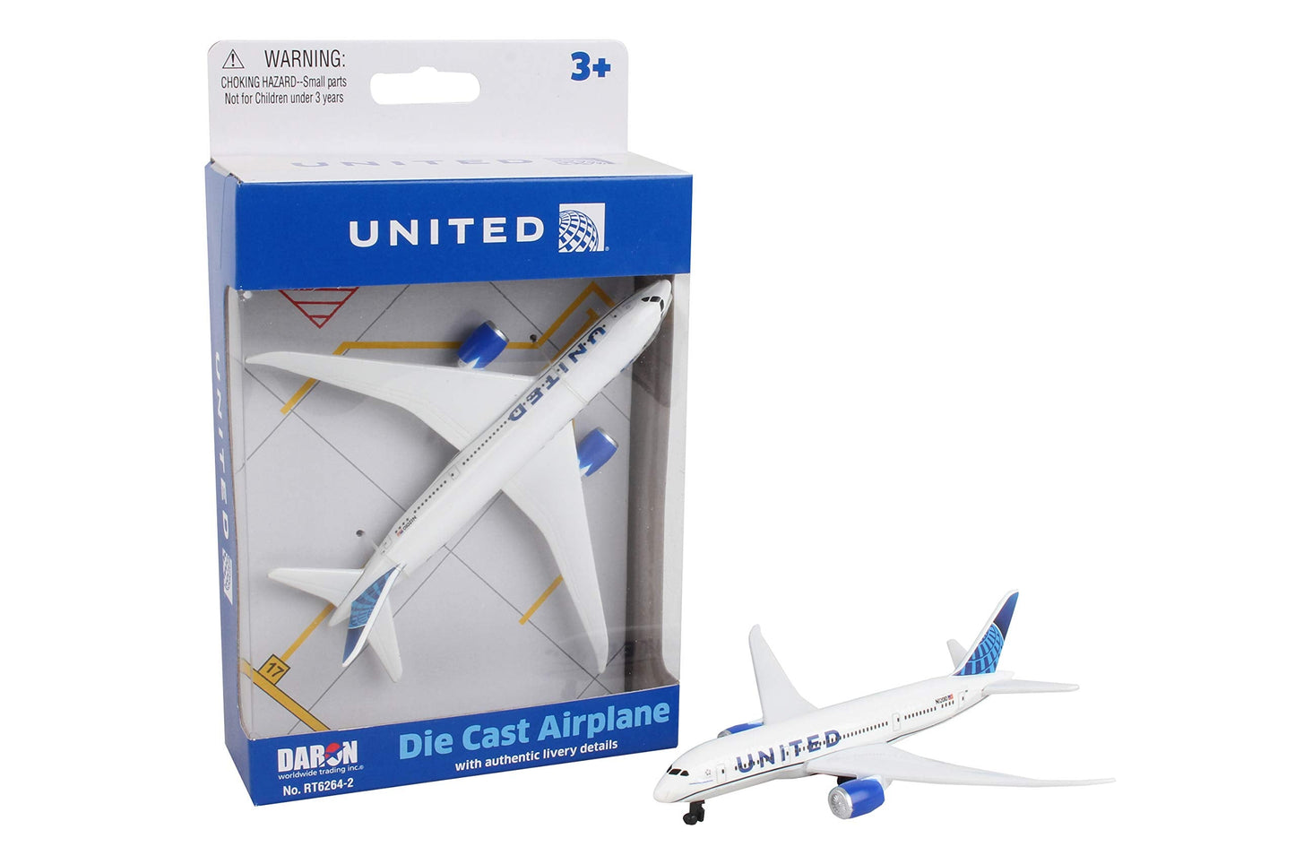 Daron Toy Airplane – United Airlines – Die-Cast Metal Model Airplane Toy with Plastic Parts for Kids Ages 3+