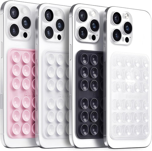 Anteel 4 Pack 2026 2.28"x3.46" Silicone Suction Phone Case Adhesive Mount, Upgraded Thickened & Enhanced Suction Power