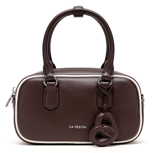 LA FESTIN Handbags for Women Genuine Leather Mini Bag Perfect for Daily Events - Brown