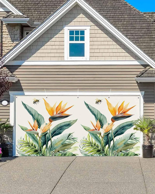 Womeyetok 6 13ft Summer Bird of Paradise Garage Door Banner Decorations x Tropical Plant Large Garage Door Covers