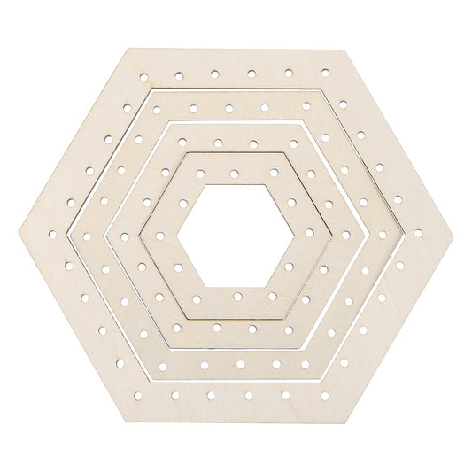 MECCANIXITY 4pcs Weaving Loom, 3.2" 4.3" 5.5" 7" Hexagon Gear Shape Weaving Loom Kit for DIY Crafting, Hanging Decor, Woven Tapestry Knitted Crafts Making