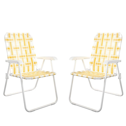 Novogratz Poolside Gossip, Priscilla Folding Chairs, 2-Pack, Yellow