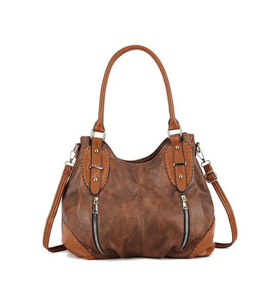 myfriday Vintage Large Leather Tote Handbags for Women, Soft Hobo Shoulder Bag Satchel Purse with Adjustable Strap