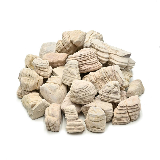 KINGRUI Natural Rocks Pagoda Stones 1-2.5 Inches Decorative Stones for Fairy Gardens,Miniature Landscaping,Bonsai,DIY Crafts,Aquariums & Reptile Terrariums-1lb