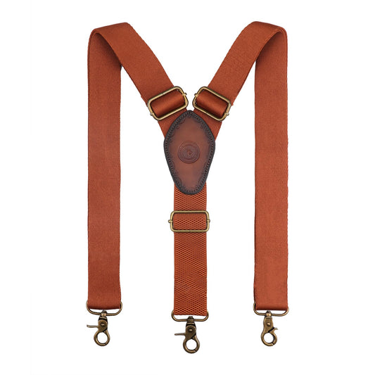 Tourbon Men's Y Back Suspenders - 1.4 Inch Elastic Adjustable Straps with 3 Metal Snap Hooks, Heavy Duty Western Braces for Jeans, Pants & Formal Wear