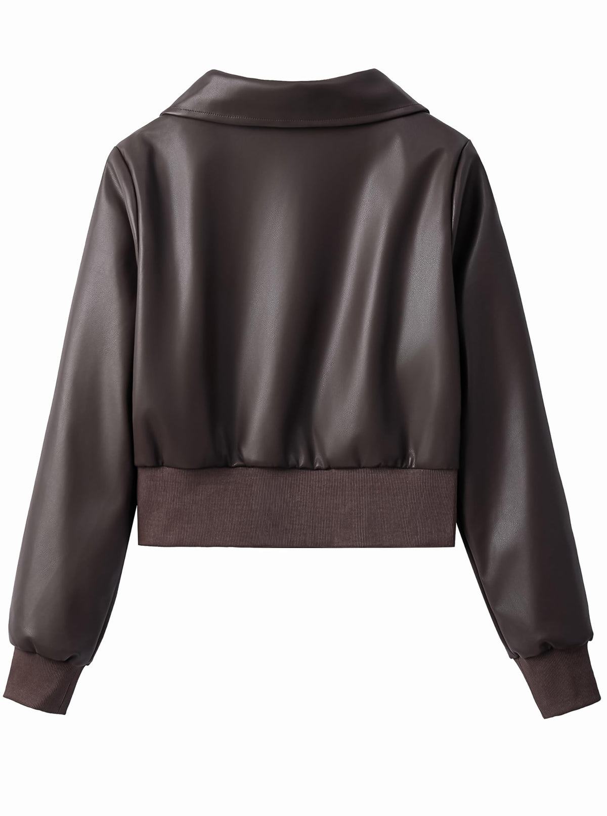 Eliacher Cropped Pu Leather Bomber Jacket (US 8-10)