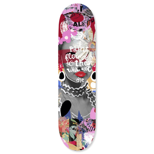 Notoriart Modern Abstracts Acrylic Wall Art Die-Cut Easy-to-Hang, 1 Panel 8" x 32", Paint Flowers Skateboard
