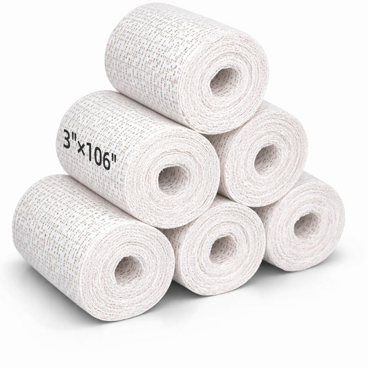 Falling in Art Plaster Cloth Rolls, 6 Pack Plaster Bandage, Plaster Gauze Strips for Body Casting, Crafting and DIY Projects, 3 Inches x 106 Inches