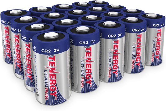 Tenergy CR2 3V CR2 20 Pack Lithium Battery Non-Rechargeable PTC Protected High Performance Batteries for Flashlight