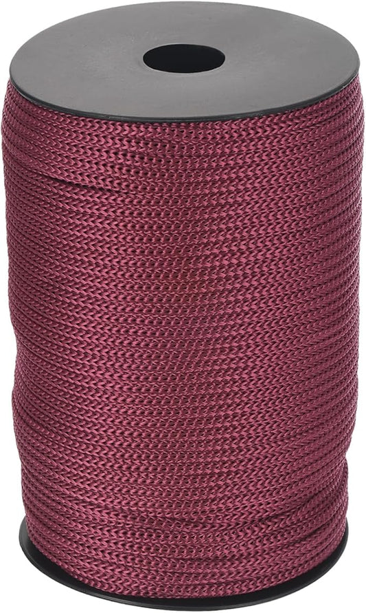 MECCANIXITY 5/32 Inch Polypropylene Rope Braided Ropes, 328ft Camping Rope Hollow Utility Cord for Clothesline, Hiking, Outdoor, Brick-red