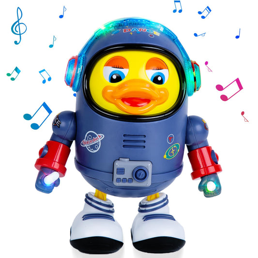 Berry President Electric Space Duck, Electric Toys with Lights and Sounds, Moving Walking Dancing Toys for Toddlers
