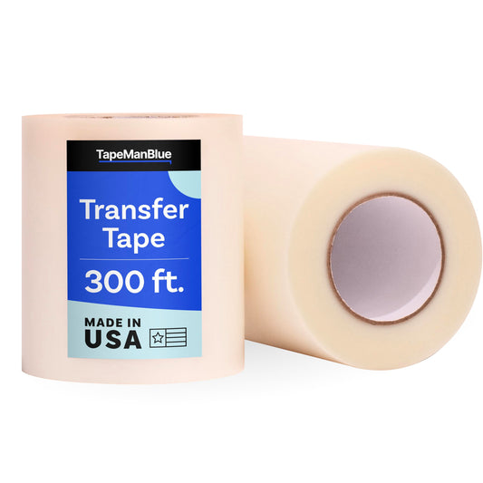 TapeManBlue Clear Transfer Tape for Vinyl - 6 inch Roll, Made in USA, Vinyl Transfer Tape with Medium to High Tack Adhesive for Crafts, Decals & Stickers (6 inch x 300 feet)