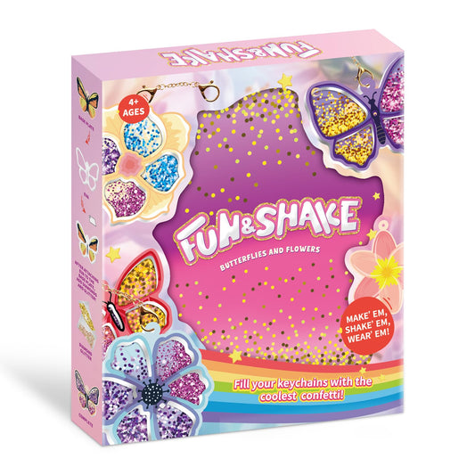 MZYTOZA Fun & Shake DIY Glitter Craft Kit with Keychains for Kids,Art & Craft Activity,Creative Travel Toy, Party Favors & Valentine's Gift for Ages 4-9