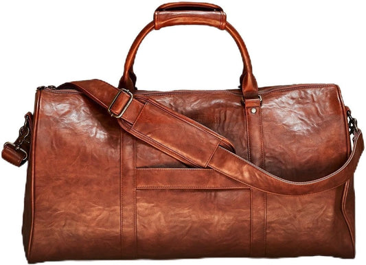 Embossed Travel Duffel Bag for Men - Weekender Bag with Monogram Options, Stylish and Durable Travel Bag for Overnight and Business Trips