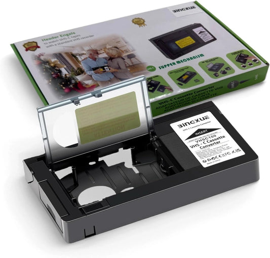 Bingxue Cassette Cassette VHS-C Tape Adapter for Camcorders Motorized VHS VHS-C to VHS Ideal for VCR Player, Video