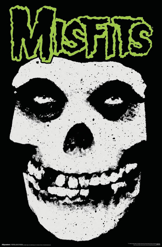 Misfits - Classic Fiend Splatter Wall Poster, 34L" x 22.4W", White Framed Version