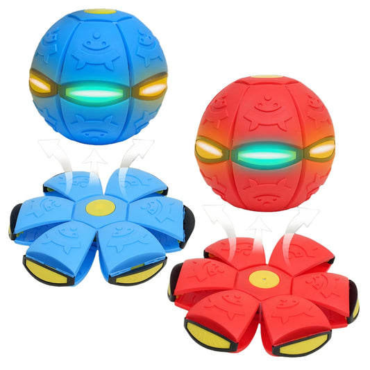 2-Piece Set Dual Form Freely Switchable Magic Bouncing Ball Toy with 6 Light Suitable for Indoor & Outdoor Use