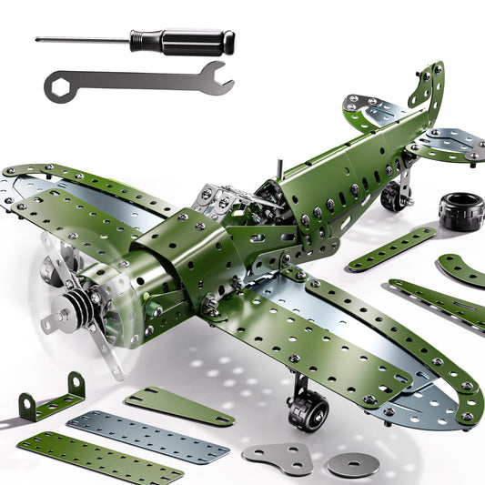 XINNOVEL Metal Model Airplane Kits - STEM Projects for Kids Ages 8-12, Assembly Educational Building Toys Model Aircraft Metal for Kids Boys Girls 8 9 10 11 12 Years Old