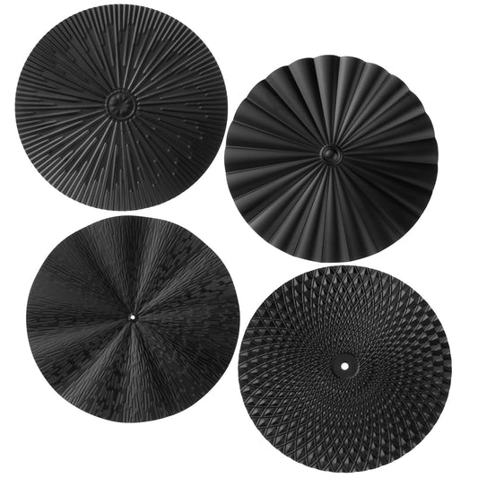 Hicarer 4 Pcs 12 Inch Metal Wall Art Decor Sunburst Hanging Metal Artwork Decor Wall Art Decorations for Home Living Room Office Gift for Christmas(Black)