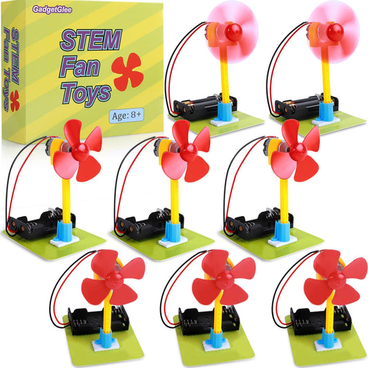 STEM Toys Science Kits, 8 Bulk Electric Circuit Kit for Kids Classroom, STEAM Activities Crafts Electrical Experiment 2nd 4th 5th Grade STEM Gifts, Build a Fan Activity Projects School Party Favors