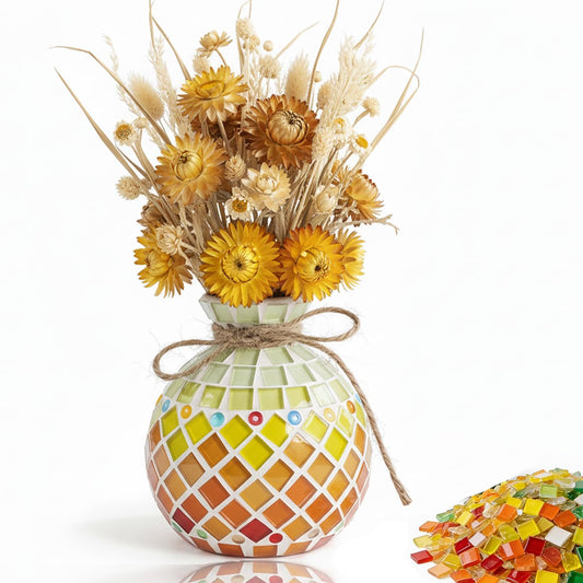 DIY Mosaic Vase Kit for Adults - Waterproof & Non-Slip Craft Set, Complete Mosaic Kits for Adults Women, Handmade Home Decor & Gift Idea