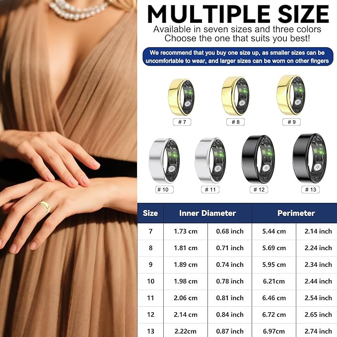 Smart Rings for Women Men,Fitness Tracker Ring,Heart Rate,Blood Oxygen,Blood Pressure,Step Tracker,Sleep Monitoring,No Subscription Fee,IP68 Waterproof Smart Ring for iPhone&Android(Pink 10)