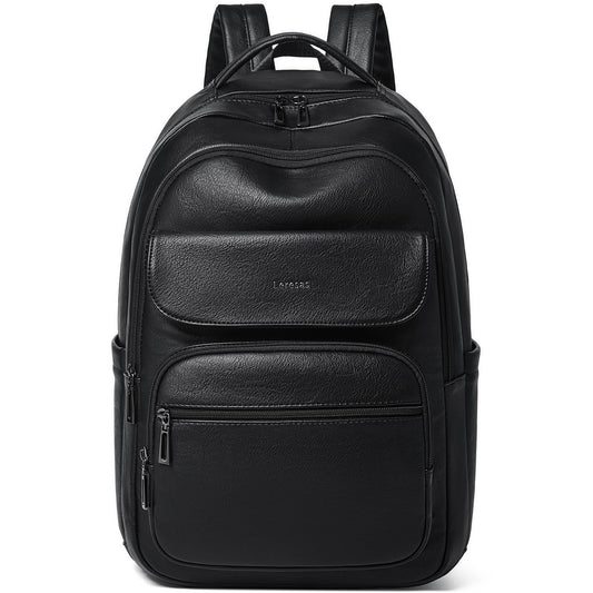 Leresas 37L Backpack Purse for Women Mens Work Travel Teacher Back Pack Laptop Business Vegan Leather Backpack Fashion College Computer Bag Black