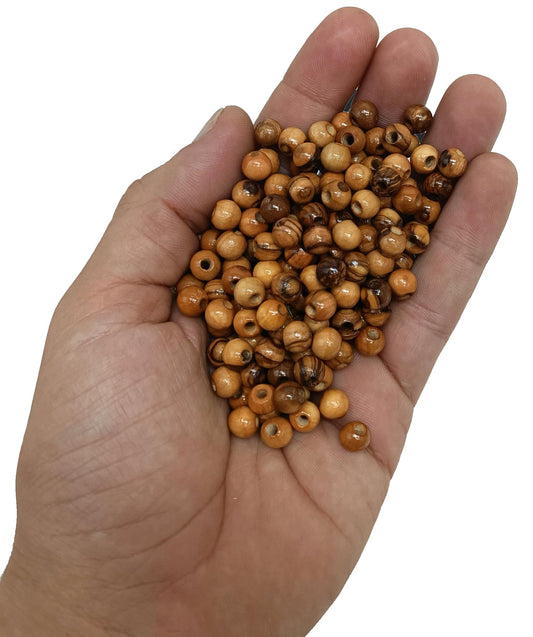 ZULUF 6mm Olive Wood Beads Bulk 500pcs – Natural Wooden Pieces for Jewelry Making, Catholic Rosary Supplies, Bracelet Necklace Craft Parts, DIY Macrame, Holy Land with Certificate BEAD021