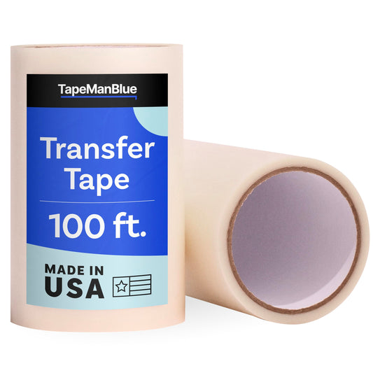 TapeManBlue Clear Transfer Tape for Vinyl - 6 inch Roll, Made in USA, Vinyl Transfer Tape with Medium to High Tack Adhesive for Crafts, Decals & Stickers (6 inch x 100 feet)