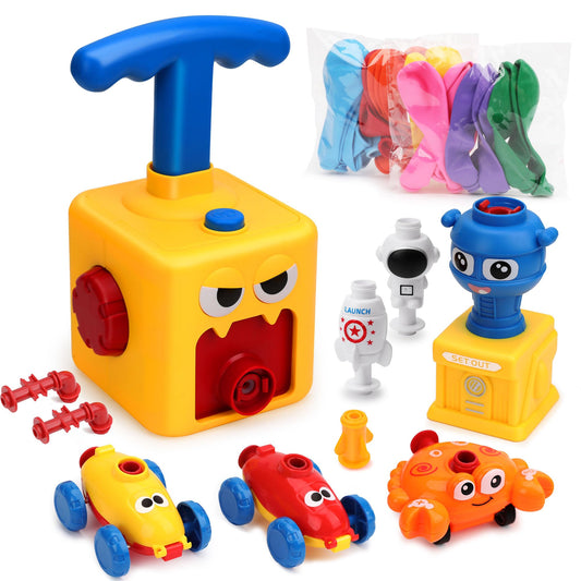 Balloon Launcher Toy Set,Balloon Powered Cars, Inertial Balloon Car, Creative Inflatable Balloon Pump Racing Car,Scientific Experiment Intelligence Education Preschool Children's Toys.(24PCS Balloon)