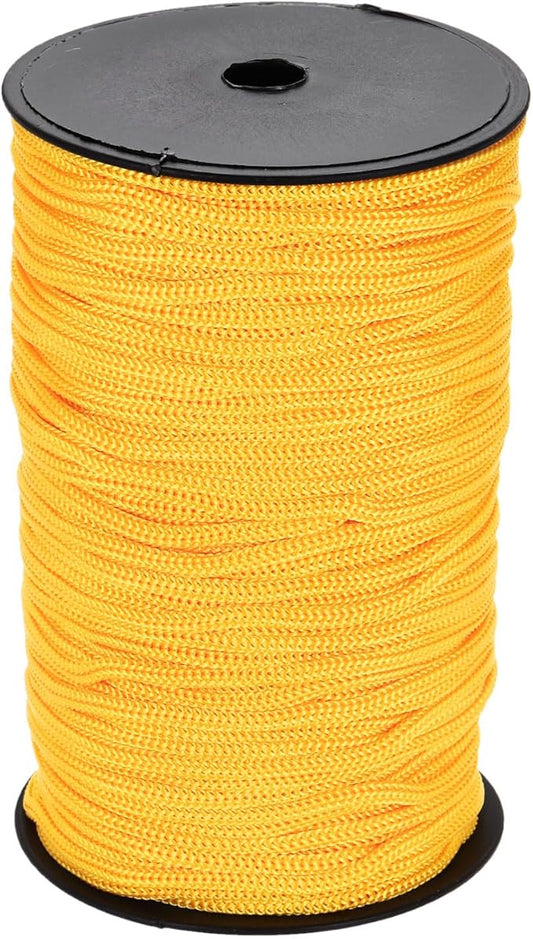 MECCANIXITY 3/16 Inch Polypropylene Rope Braided Ropes, 328ft Nylon Rope Hollow Utility Cord for Clothesline, Camping, Hiking, Outdoor, Light Yellow