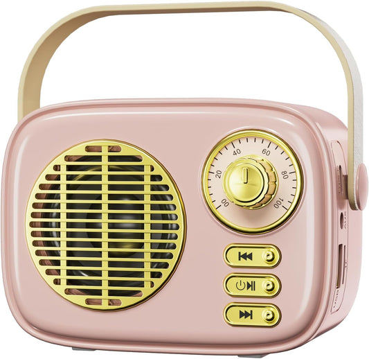 vxllenmes Retro Bluetooth Speaker, Vintage Decor,Best Birthday Gifts Ideas for Women Teenage, Support USB/TF/AUX