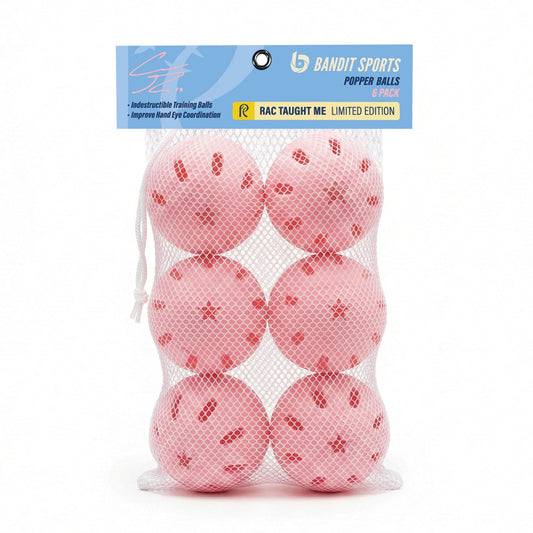 Bandit Sports Coach RAC Popper Balls 6 Pack Baseballs, Made of Impact-Resistant and Rebounding Material, Perfect Practice Baseballs for Baseball Training (6ct)