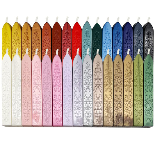 30 Pieces Sealing Wax Sticks with Wicks for Snail Mail Wedding Invitations Wine Packaging Vintage Decoration