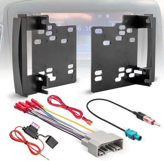2007-2016 NuIth Double DIN Radio Installation Dash Kit W/Radio Wire Harness for Dodge/Jeep/Chrysler, Aftermarket Radio